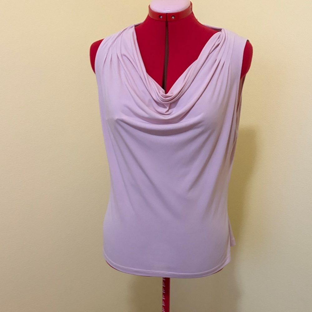Calvin Klein Soft Pink Drape Neck Blouse